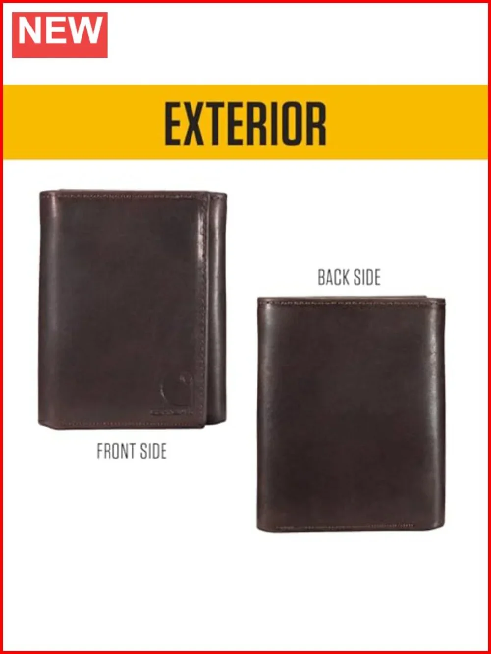 Men's Tri-Fold Leather Wallet with RFID Blocking, 6 Card Slots